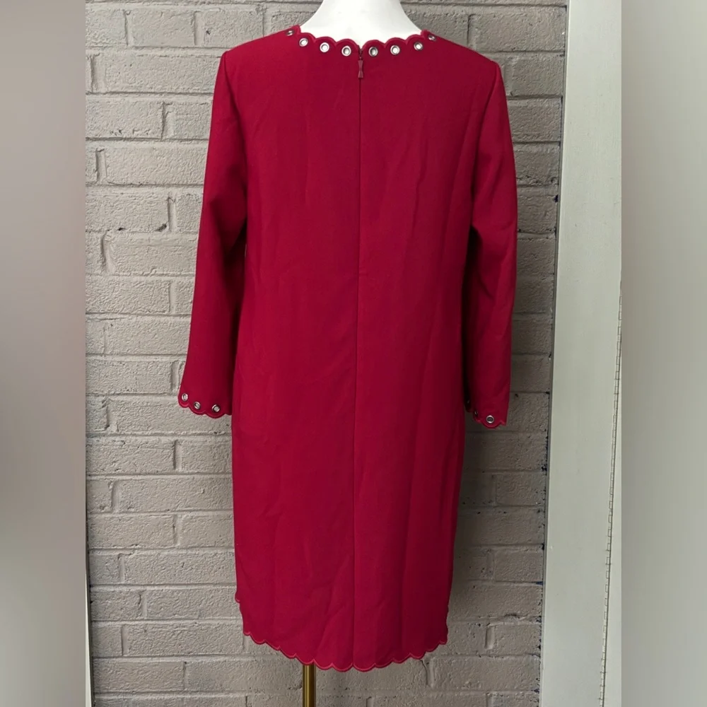 Kate Spade burgundy scalloped grommet dress 8